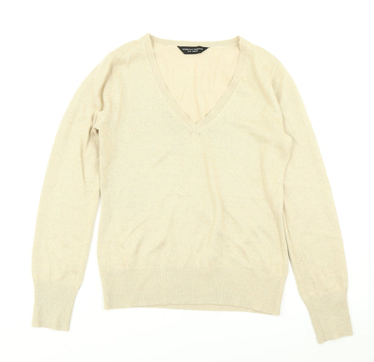 Dorothy Perkins Womens Gold  Knit Pullover Jumper Size 12