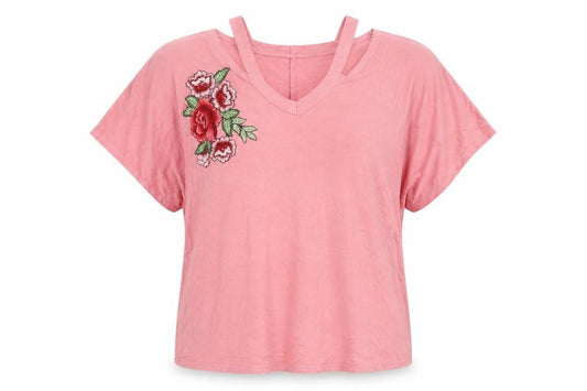 Lottie Womens Pink Floral   T-Shirt Size L