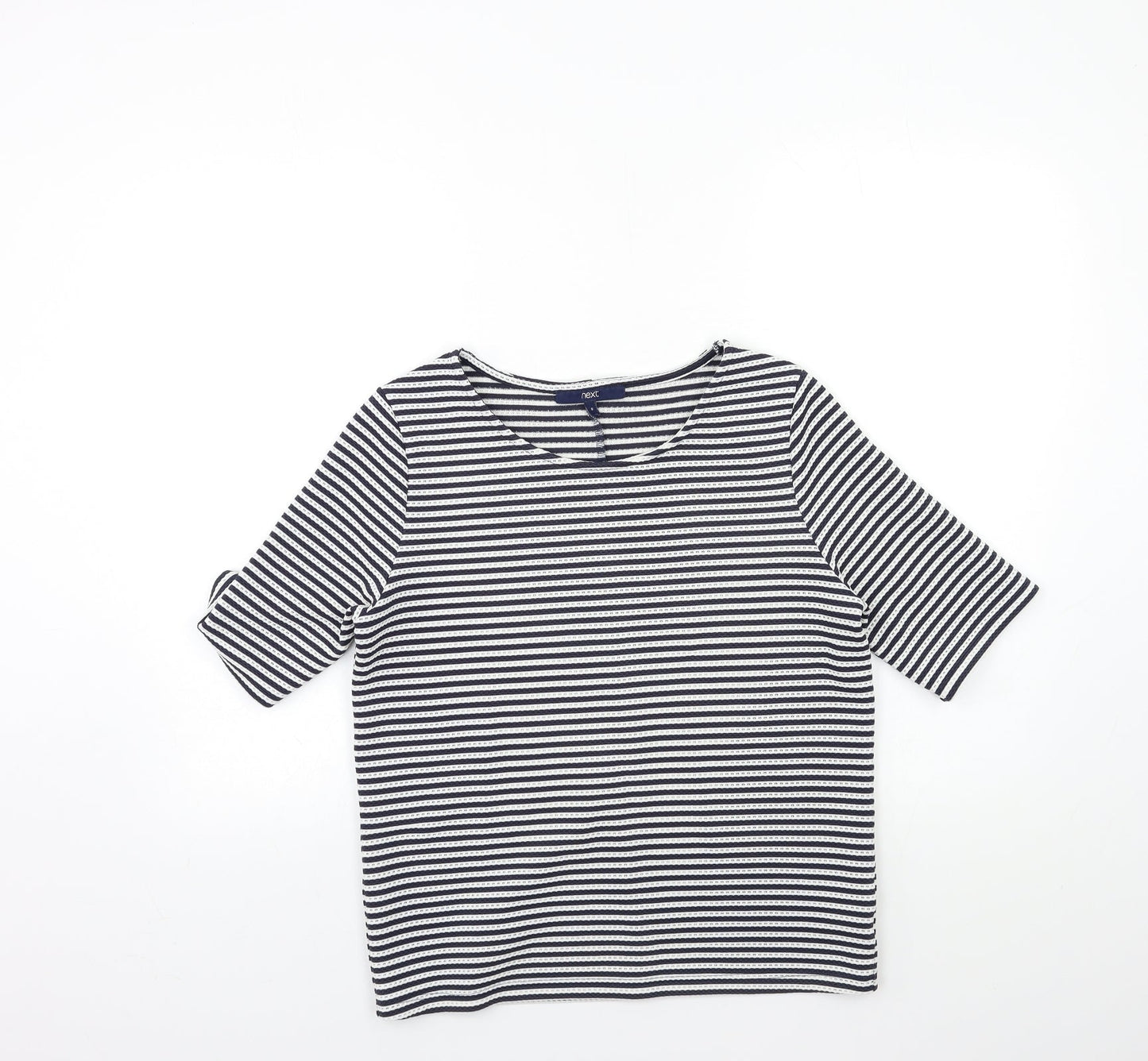 NEXT Womens Blue Striped  Basic T-Shirt Size 8
