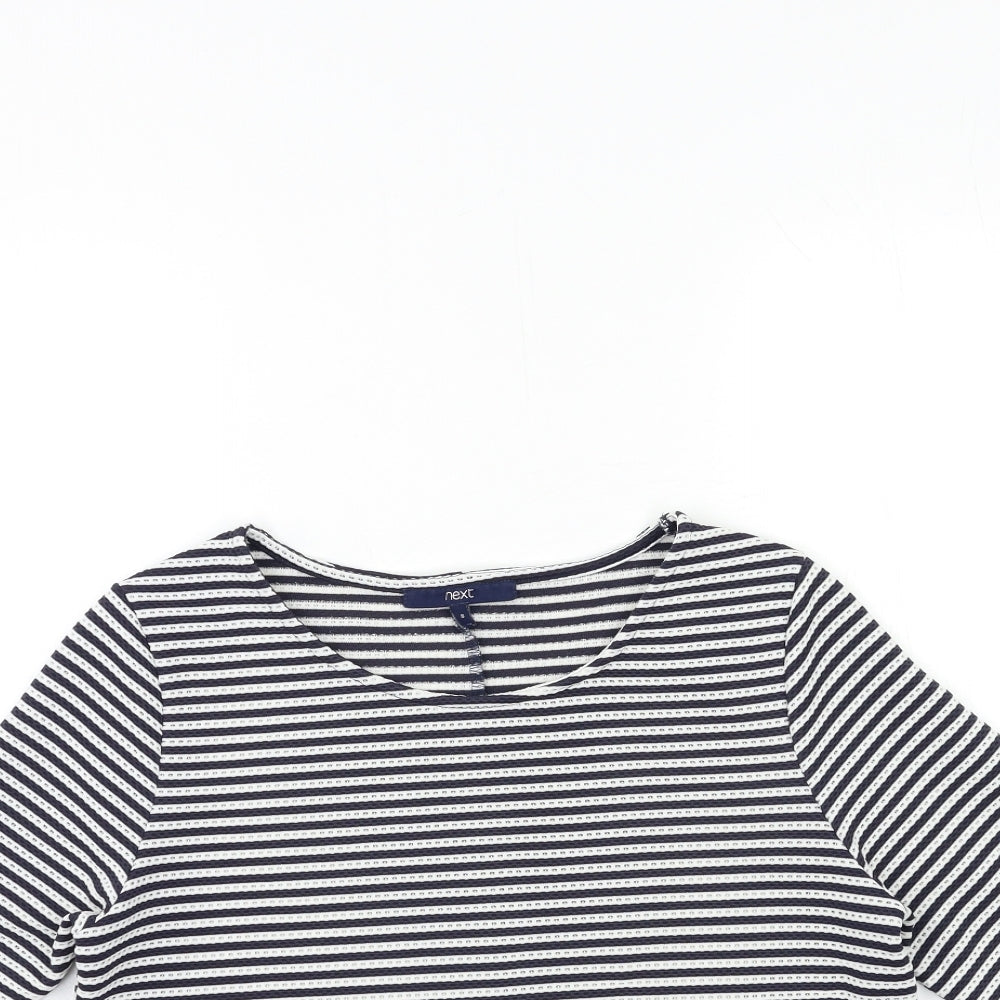 NEXT Womens Blue Striped  Basic T-Shirt Size 8