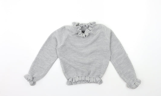 CAMEO ROSE Womens Grey  Knit Pullover Jumper Size S