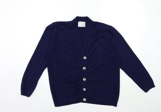lio vincengo Womens Blue  Knit Cardigan Jumper Size M