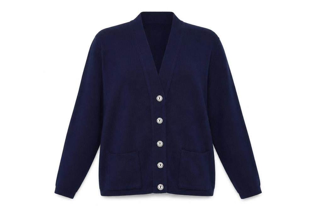 lio vincengo Womens Blue  Knit Cardigan Jumper Size M