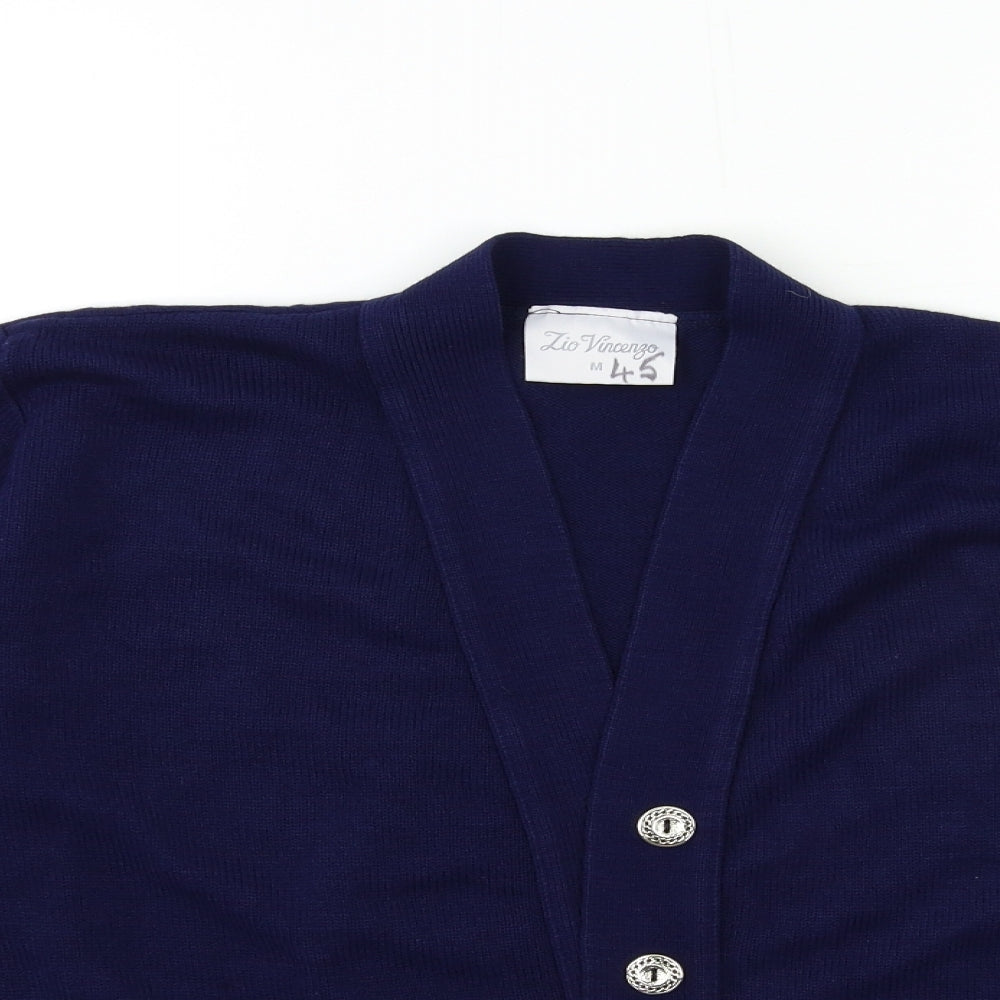 lio vincengo Womens Blue  Knit Cardigan Jumper Size M