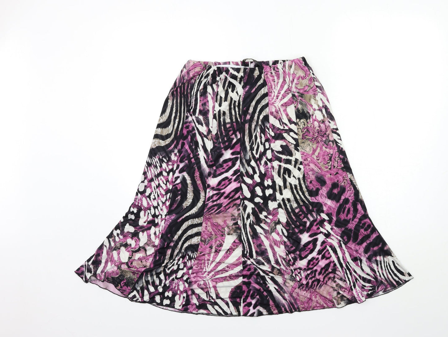Michael Gold Womens Purple Floral  Flare Skirt Size M