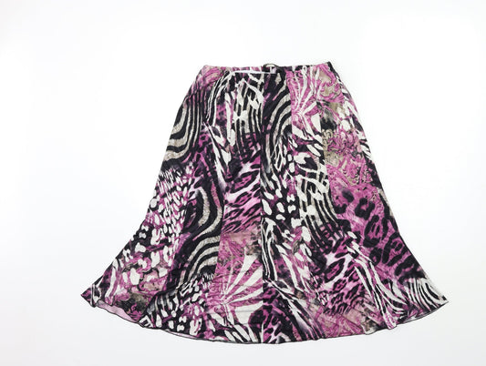 Michael Gold Womens Purple Floral  Flare Skirt Size M
