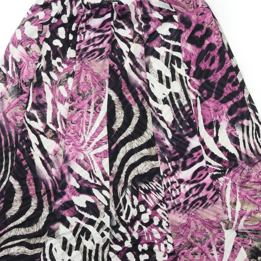Michael Gold Womens Purple Floral  Flare Skirt Size M