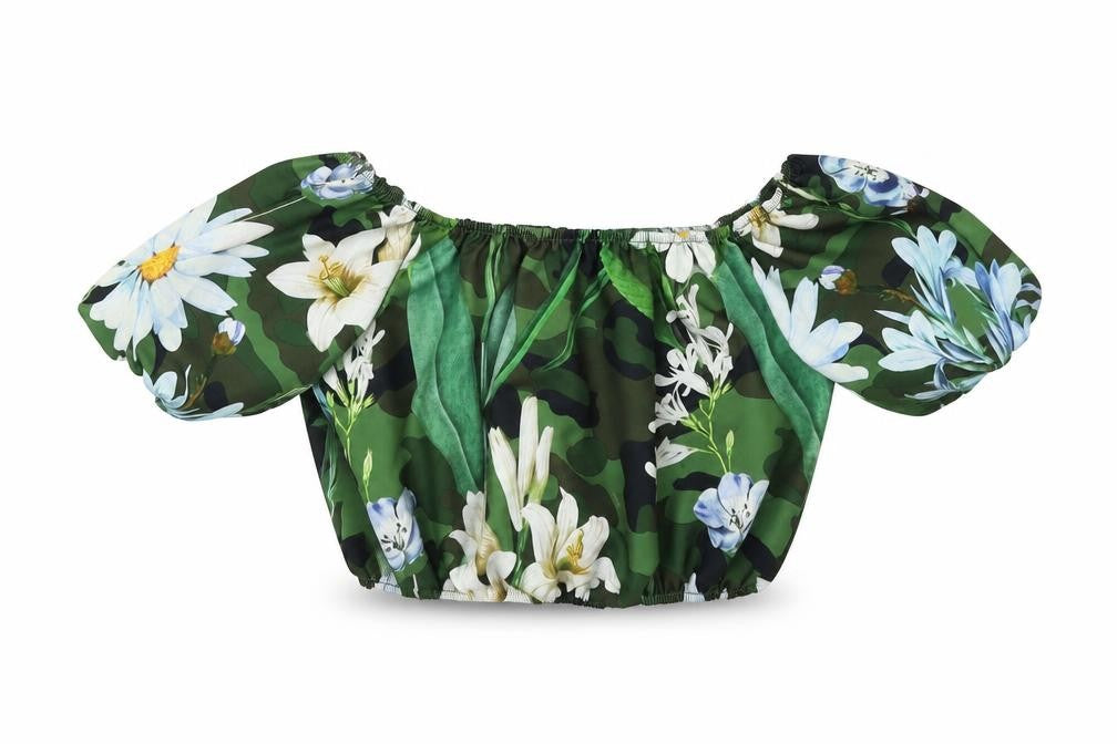 SheIn Girls Grey Floral  Basic Blouse Size 10 Years