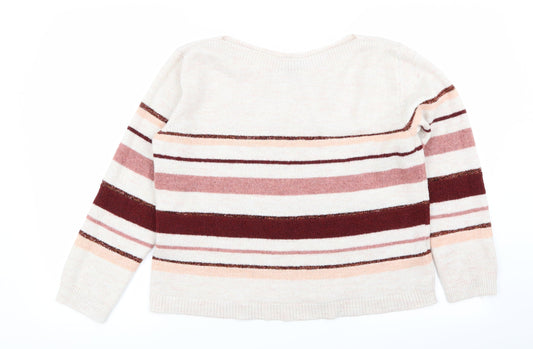 Peacocks Womens Multicoloured Striped  Pullover Jumper Size M