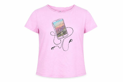 Front view of Gap girls’ pink basic t-shirt, size 2XL