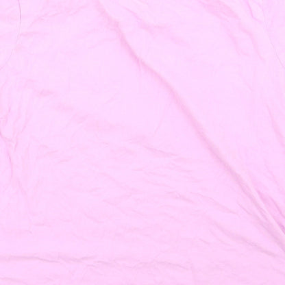 Brand and care label for Gap girls’ pink basic t-shirt, size 2XL
