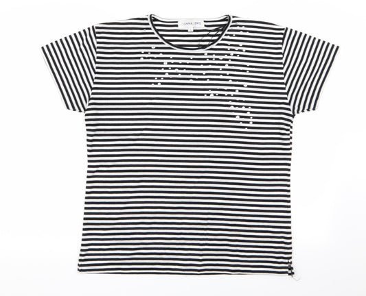 donna lewis Womens Multicoloured Striped  Basic T-Shirt Size XL