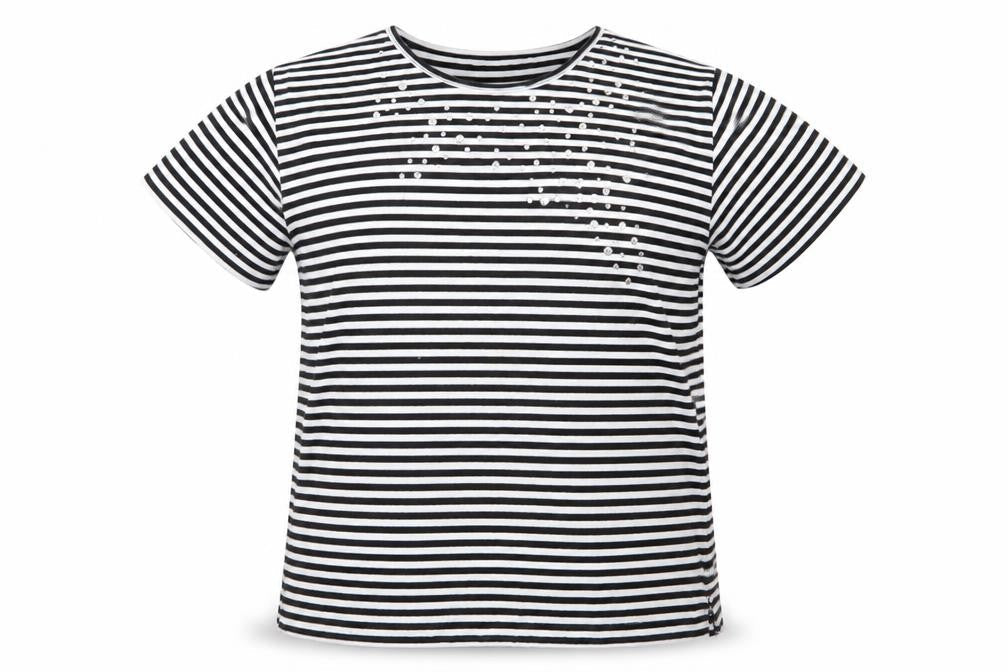 donna lewis Womens Multicoloured Striped  Basic T-Shirt Size XL