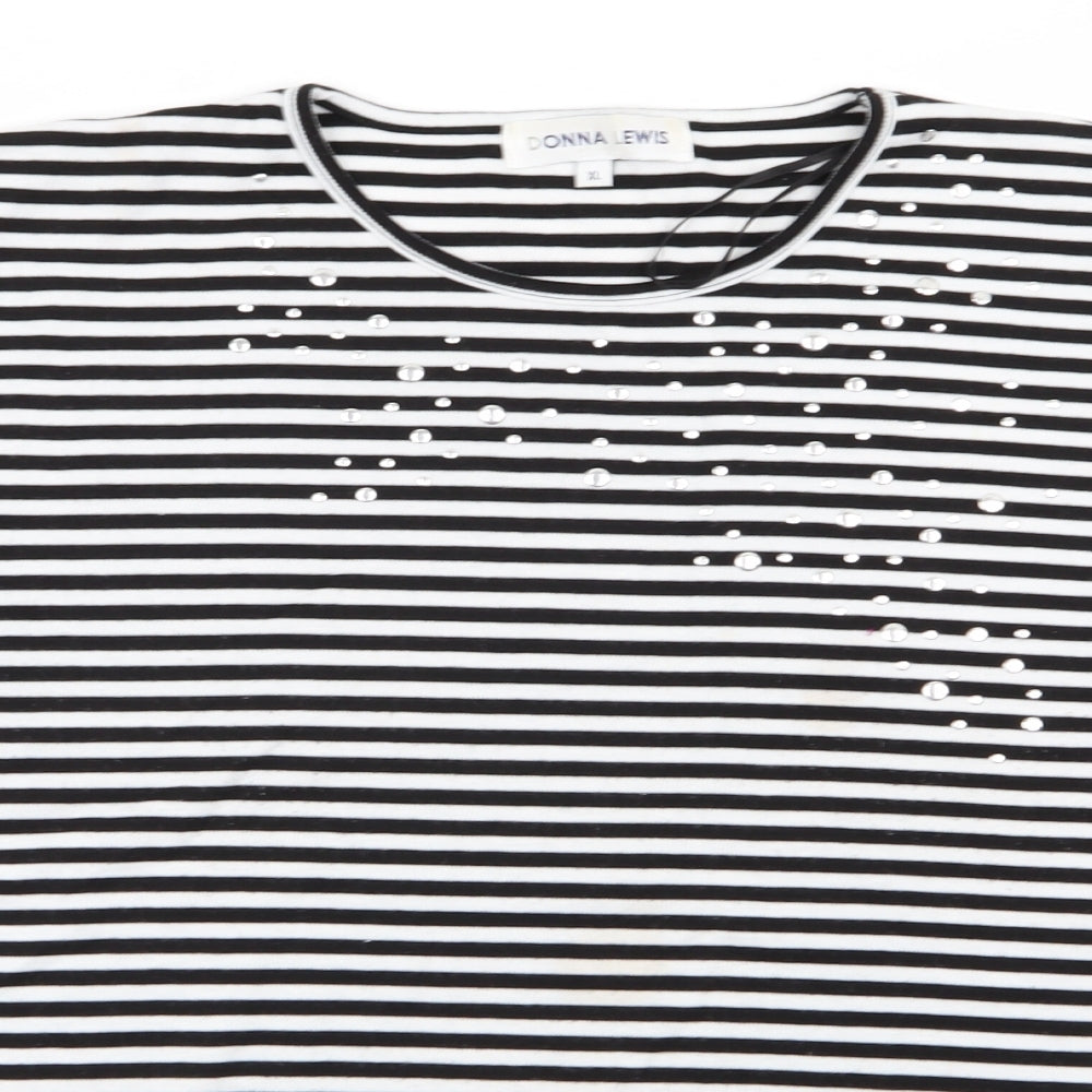 donna lewis Womens Multicoloured Striped  Basic T-Shirt Size XL