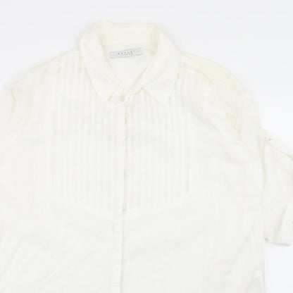 Nougat Womens White   Basic Button-Up Size 4