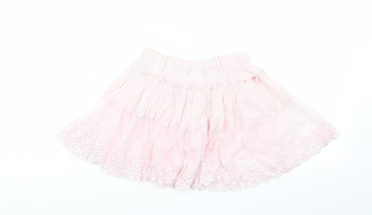 naqu Girls Pink Floral  Flare Skirt Size 5-6 Years