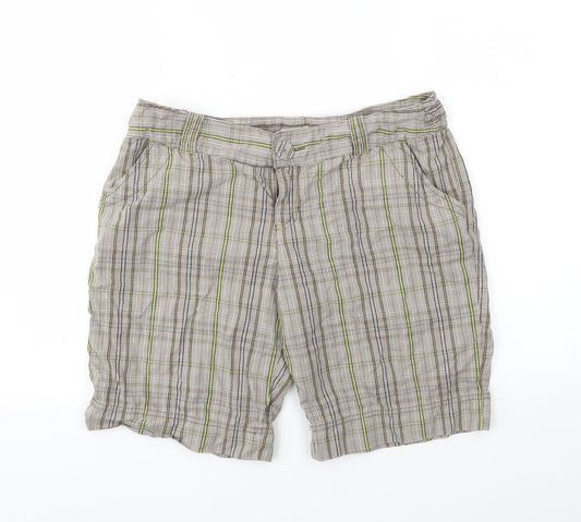 Mossimo Womens Brown Check  Cut-Off Shorts Size 32 in