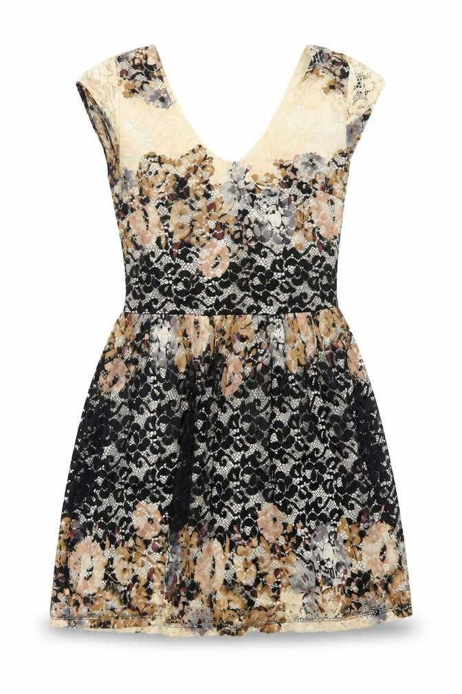 Topshop Womens Multicoloured   Fit & Flare  Size 6