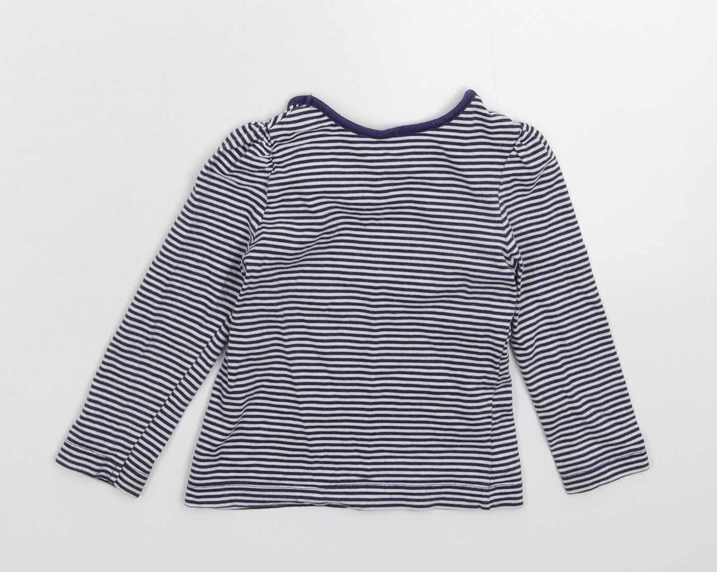 Mini Club Girls Blue Striped  Basic T-Shirt Size 12-18 Months