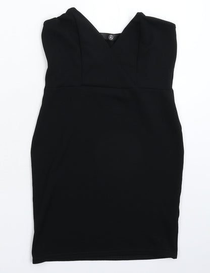 Additional front view of Missguided women’s black mini, size UK 10