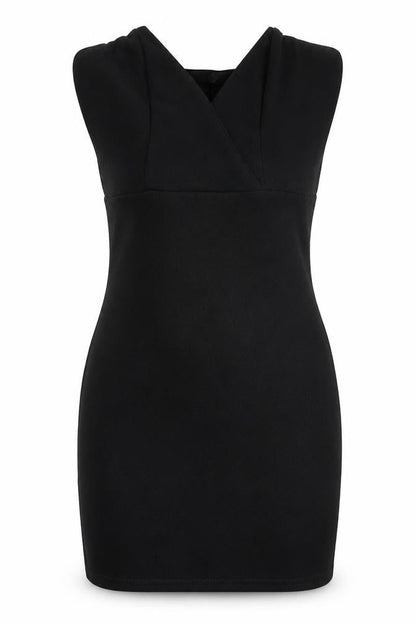 Front view of Missguided women’s black mini, size UK 10