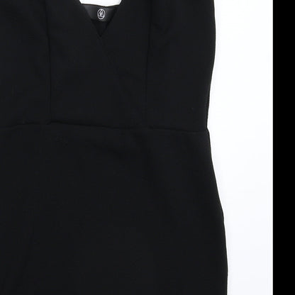 Close-up detail of Missguided women’s black mini, size UK 10