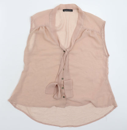 Additional front view of Atmosphere women’s beige basic button-up, size UK 12