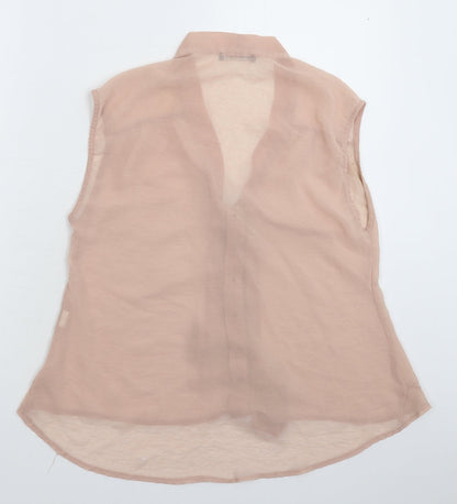 Back view of Atmosphere women’s beige basic button-up, size UK 12