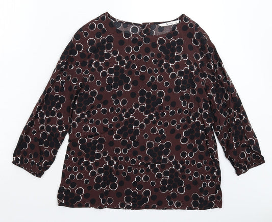 TU Womens Grey Polka Dot  Basic Blouse Size 10