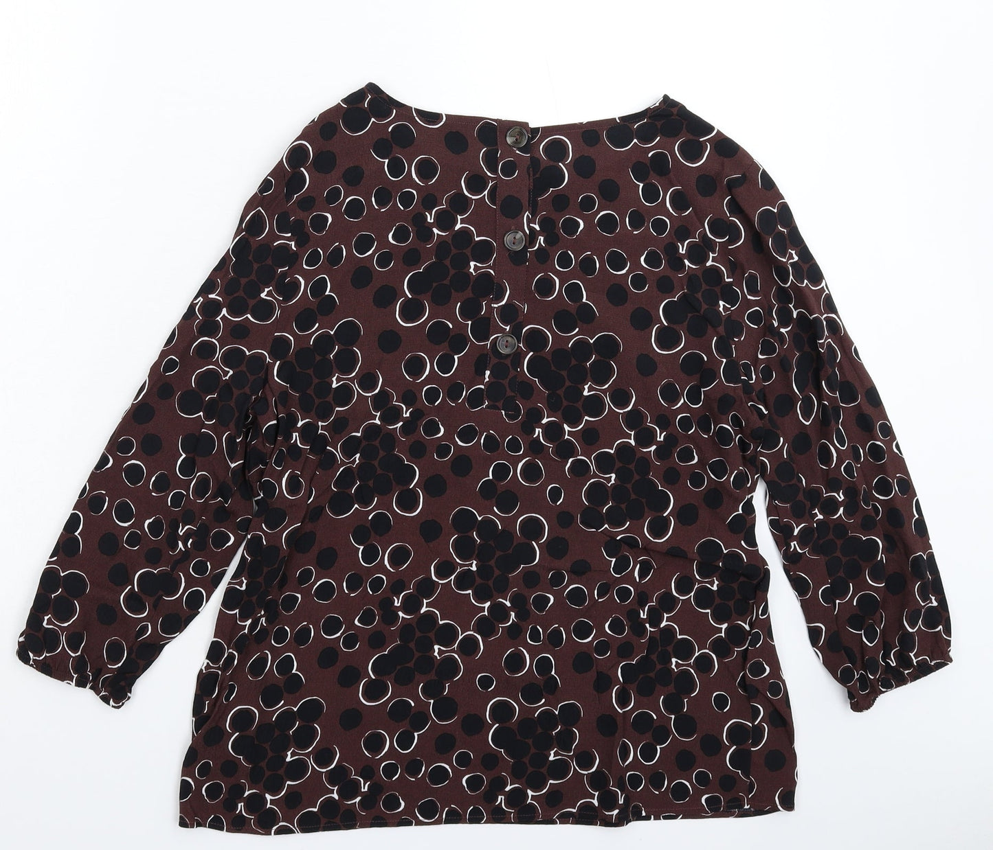 TU Womens Grey Polka Dot  Basic Blouse Size 10