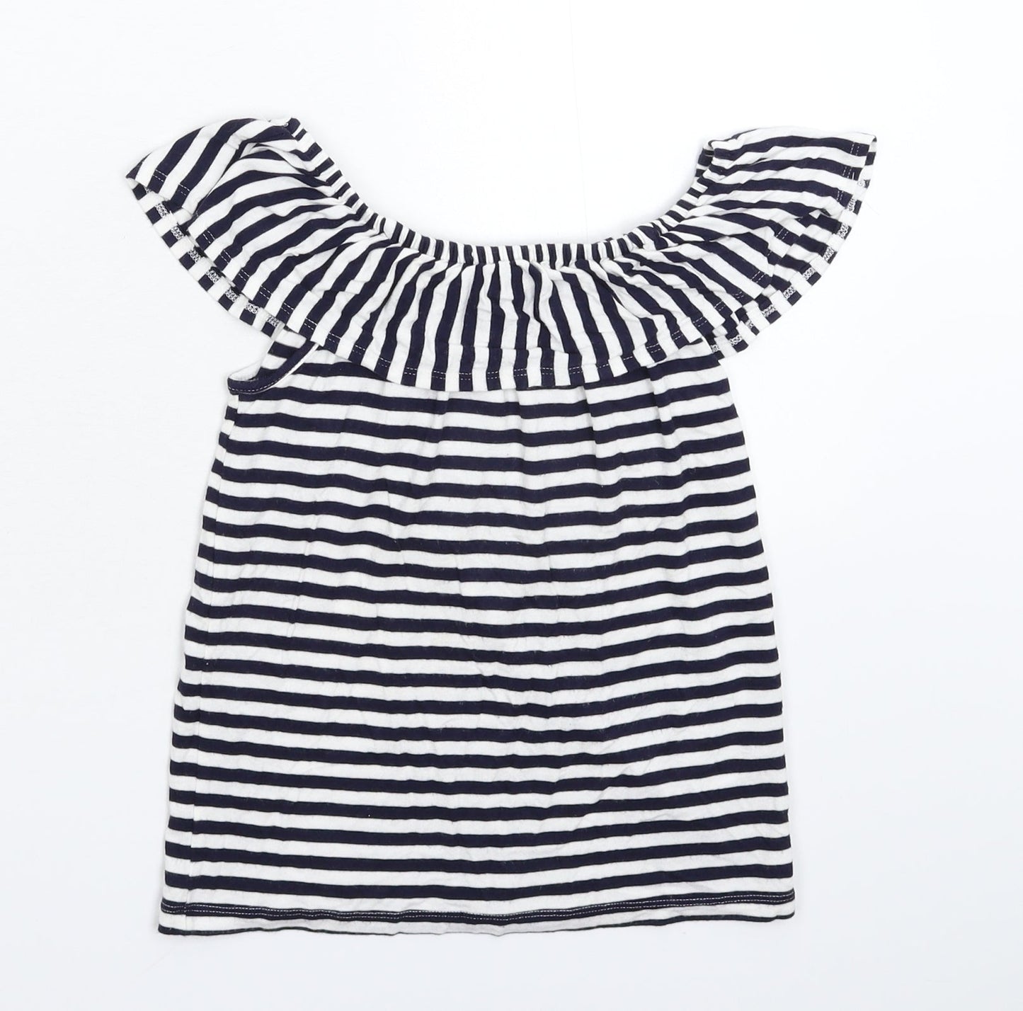 Avenue Girls Blue Striped  Basic T-Shirt Size 7-8 Years