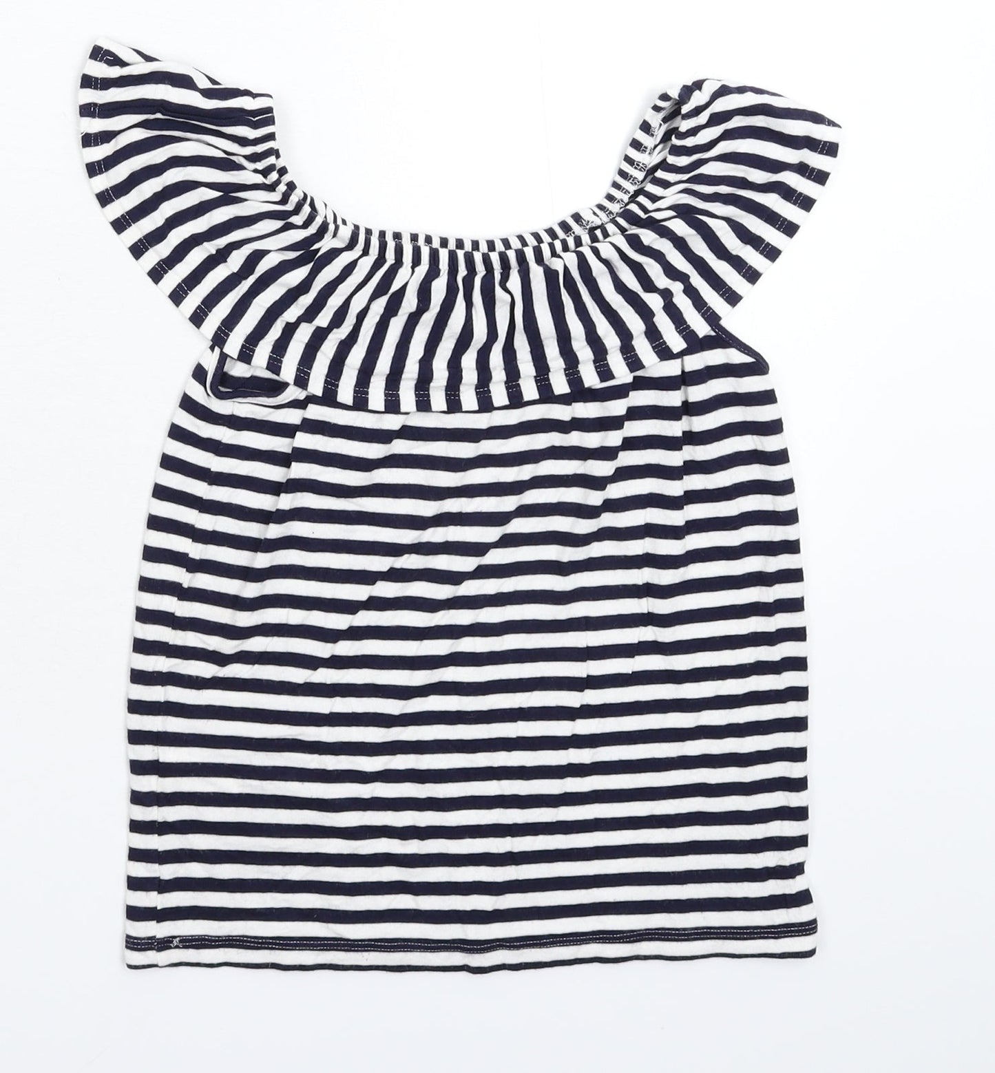 Avenue Girls Blue Striped  Basic T-Shirt Size 7-8 Years