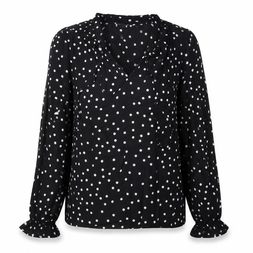 NEXT Womens Black Polka Dot  Basic Blouse Size 8