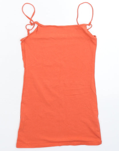 Additional front view of Atmosphere women’s orange basic tank, size UK 6