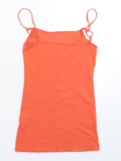 Back view of Atmosphere women’s orange basic tank, size UK 6