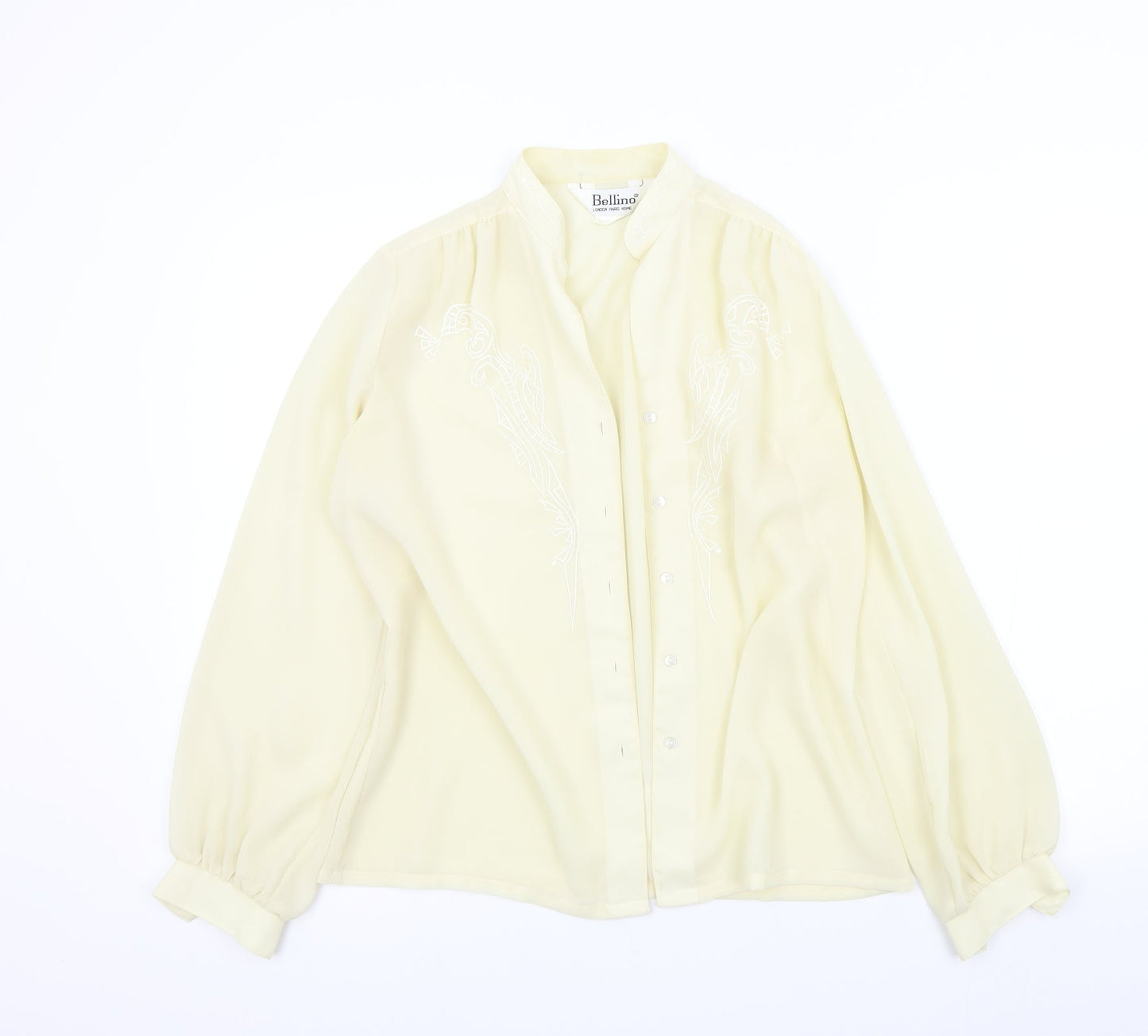 bellino Womens Beige Colourblock  Basic Button-Up Size 12