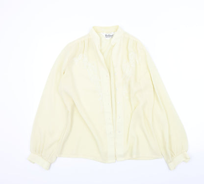 bellino Womens Beige Colourblock  Basic Button-Up Size 12