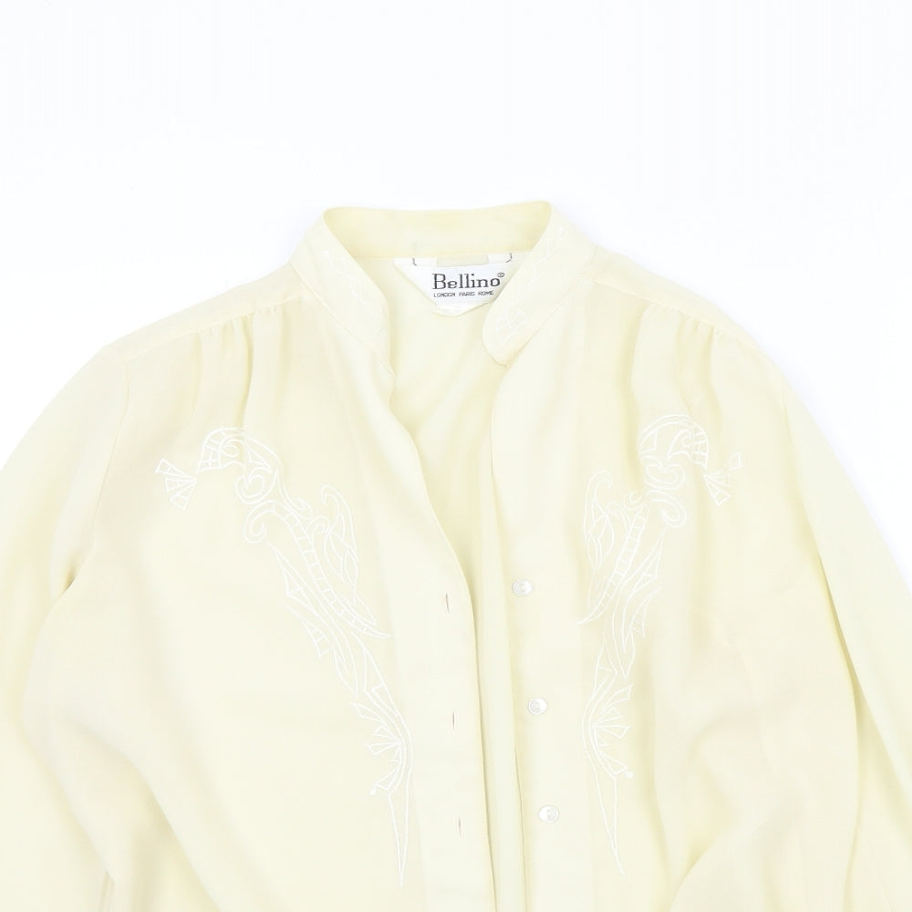 bellino Womens Beige Colourblock  Basic Button-Up Size 12