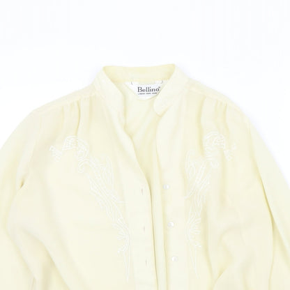 bellino Womens Beige Colourblock  Basic Button-Up Size 12