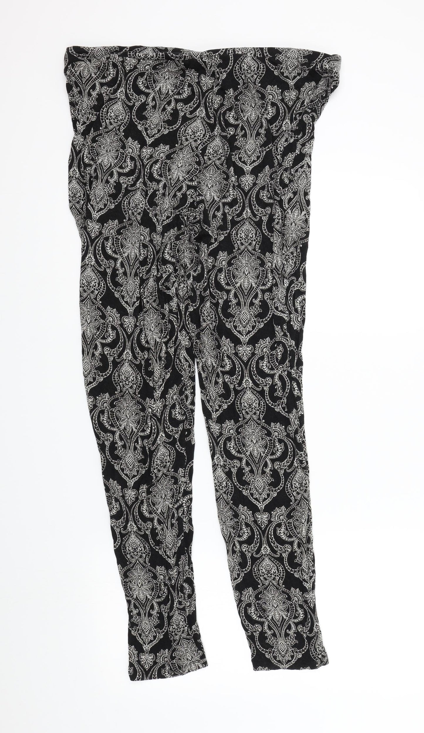Cynthia Rowley Womens Black Geometric  Jogger Trousers Size XL L29 in