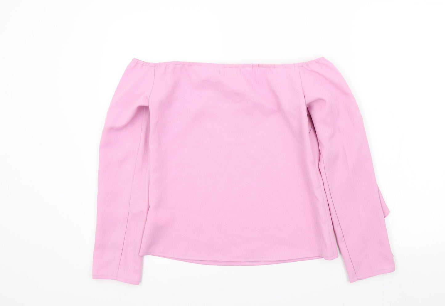RAVI FAMOUSE Womens Pink Colourblock  Basic Blouse Size 8