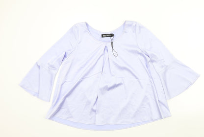 Misstruth Womens Purple Colourblock  Basic Blouse Size 8