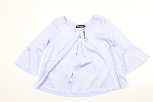 Misstruth Womens Purple Colourblock  Basic Blouse Size 8