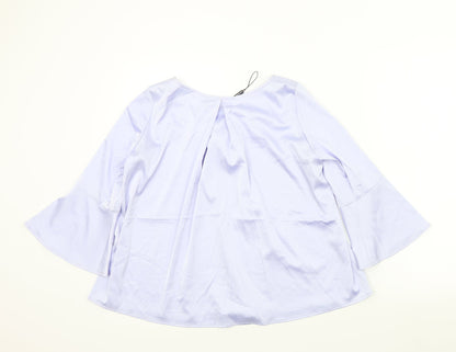 Misstruth Womens Purple Colourblock  Basic Blouse Size 8