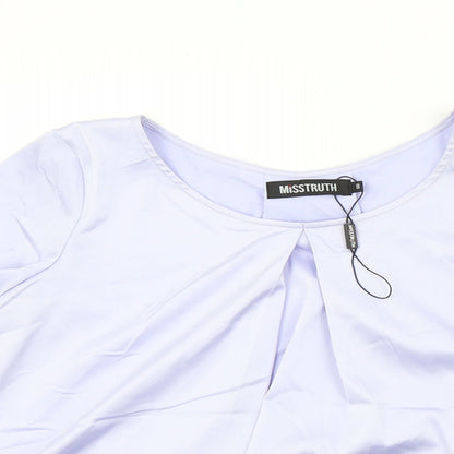 Misstruth Womens Purple Colourblock  Basic Blouse Size 8