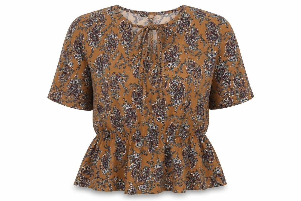 MISS TRUTH Womens Brown Geometric  Basic Blouse Size 8