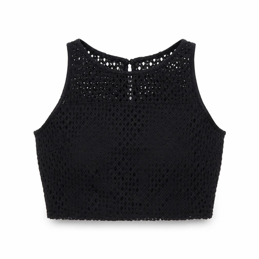 RAVI FAMOUS Womens Black Colourblock  Basic T-Shirt Size 8
