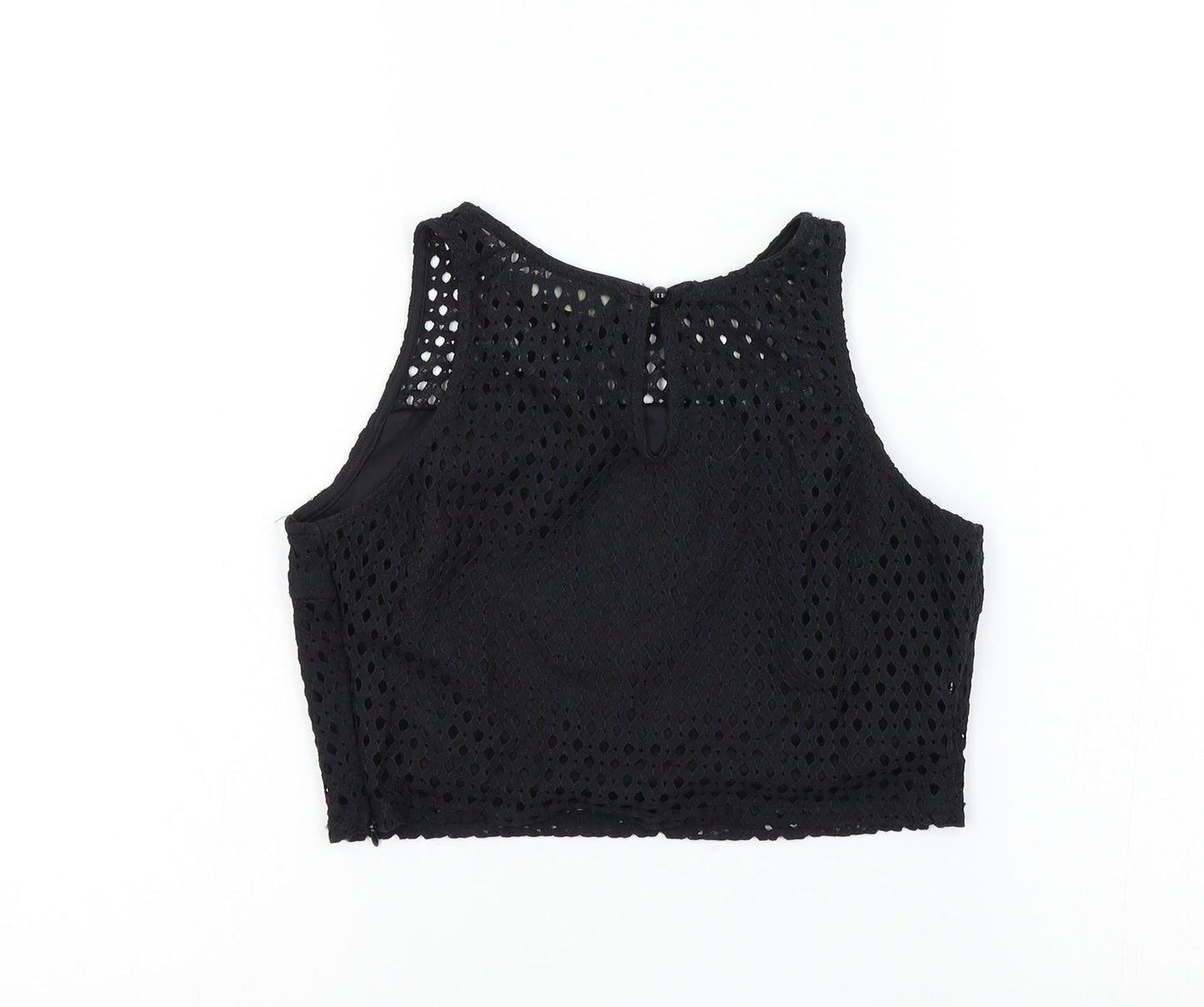 RAVI FAMOUS Womens Black Colourblock  Basic T-Shirt Size 8