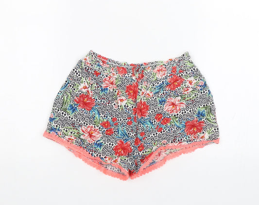 Primark Girls Multicoloured Floral  Sailor Shorts Size 8-9 Years