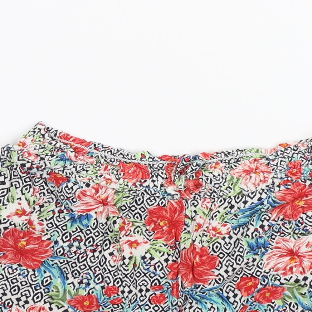 Primark Girls Multicoloured Floral  Sailor Shorts Size 8-9 Years